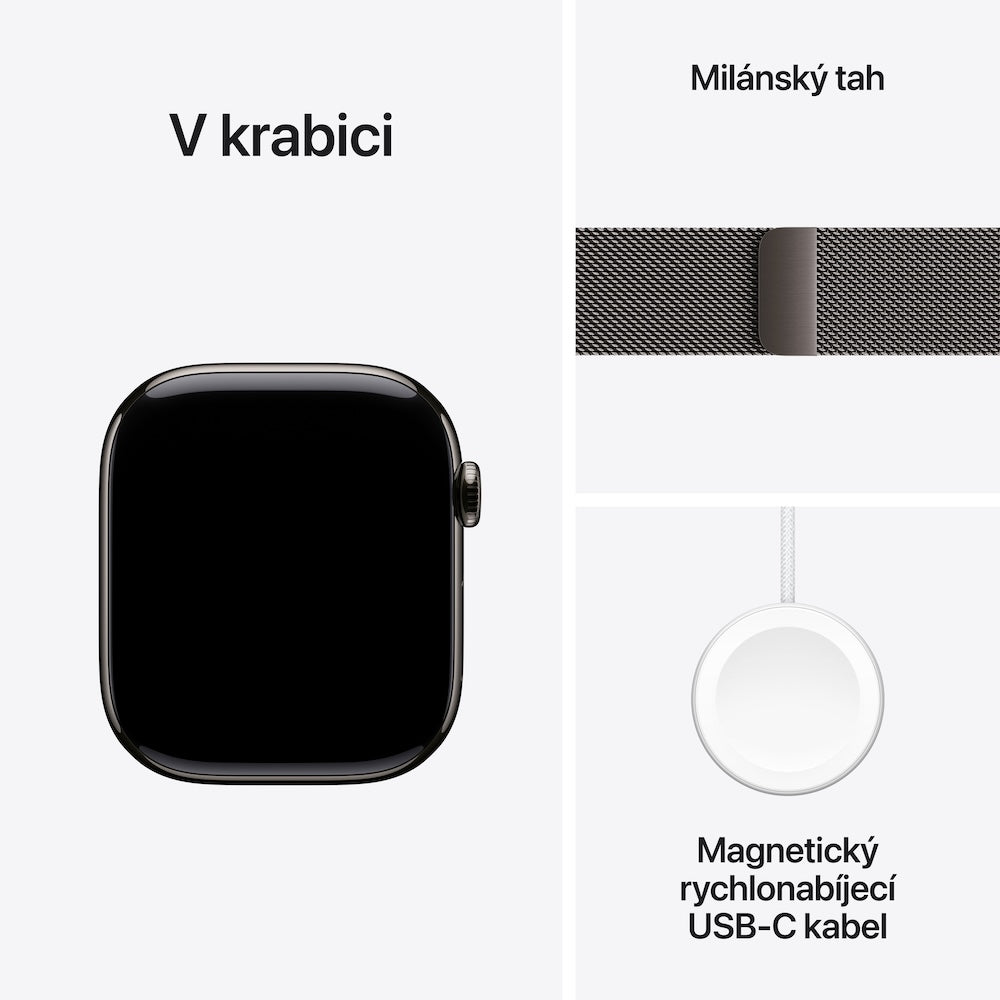 Apple Watch Series 11 GPS + Cellular 42mm břidlicově šedé titanové pouzdro s břidlicově šedým ocelovým milánským tahem - istyle.work