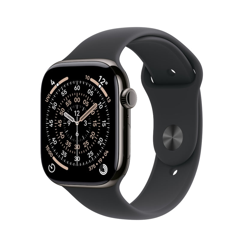 Apple Watch Series 11 GPS + Cellular 46mm břidlicově šedé titanové pouzdro s černým sportovním řemínkem - M/L - istyle.work