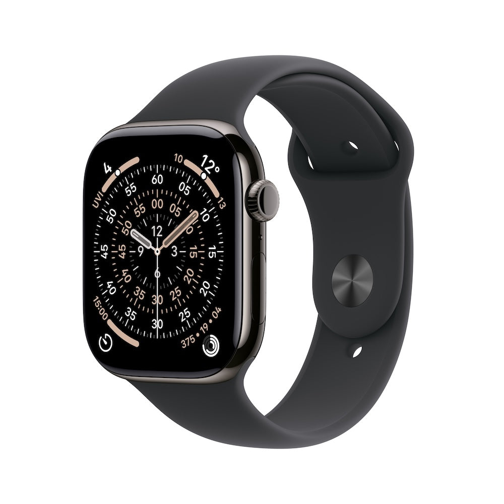 Apple Watch Series 11 GPS + Cellular 42mm břidlicově šedé titanové pouzdro s černým sportovním řemínkem - M/L - istyle.work