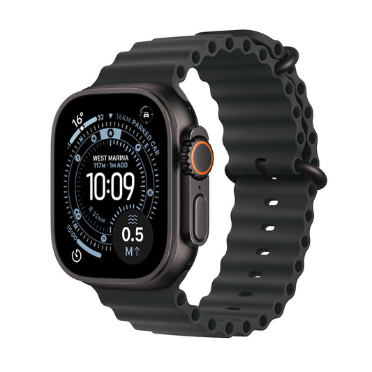 Apple Watch Ultra 3 GPS + Cellular 49mm černě titanové pouzdro s černým oceánským řemínkem (otevřený) - istyle.work