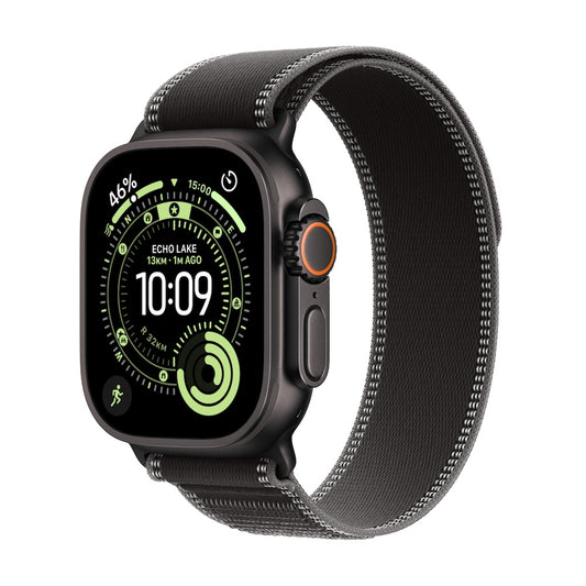 Apple Watch Ultra 3 GPS + Cellular 49mm černě titanové pouzdro s černě/ulovým trailovým tahem - S/M - istyle.work