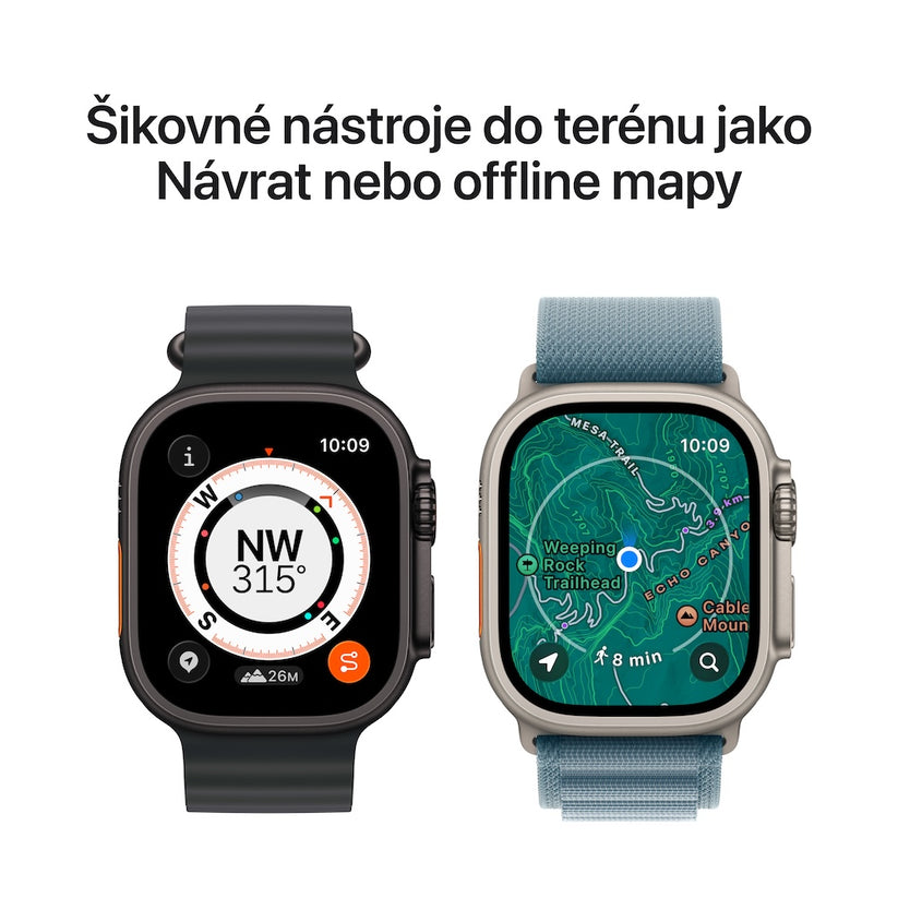 Apple Watch Ultra 3 GPS + Cellular 49mm přírodně titanové pouzdro se světle modrým alpským tahem - L - istyle.work