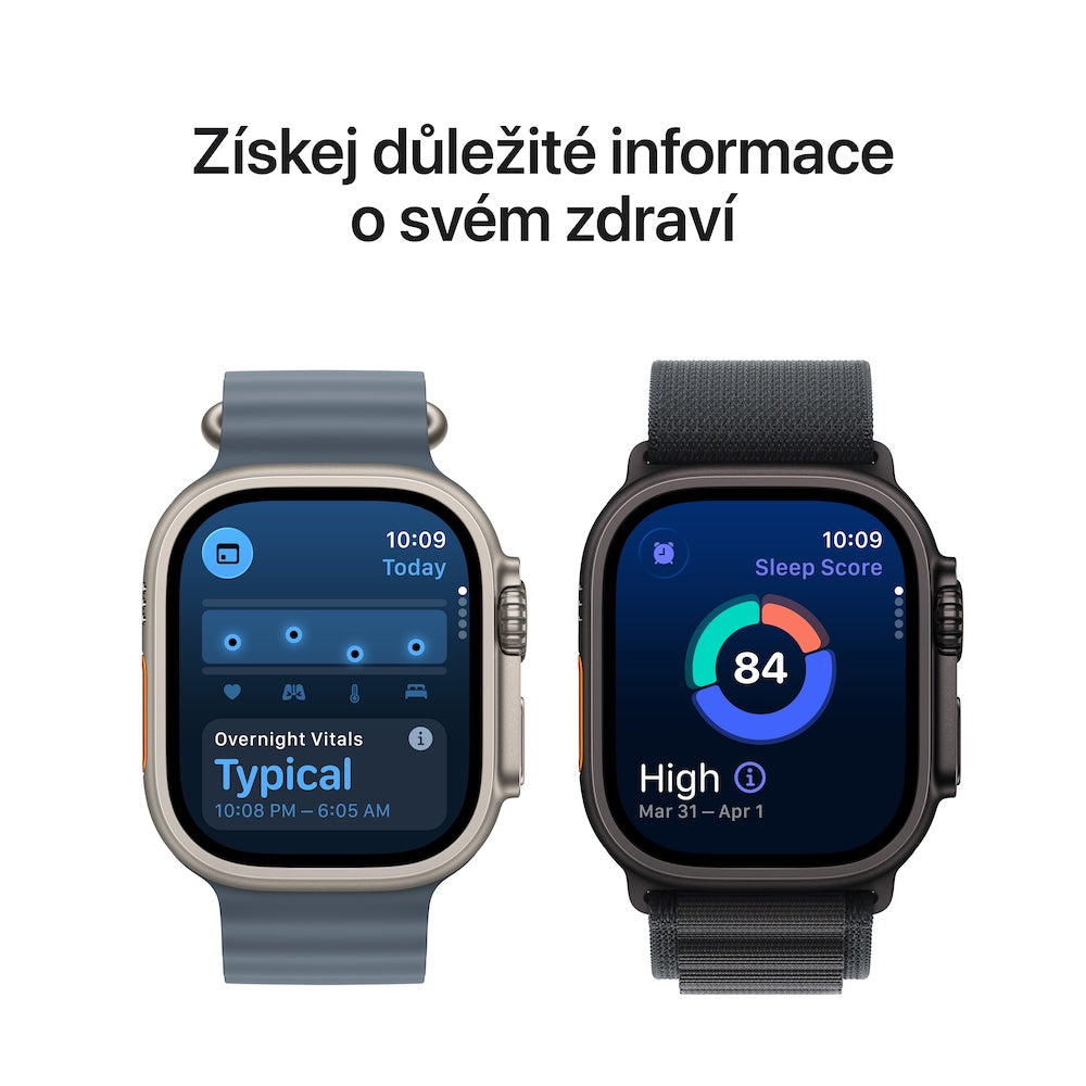 Apple Watch Ultra 3 GPS + Cellular 49mm přírodně titanové pouzdro se světle modrým alpským tahem - M - istyle.work