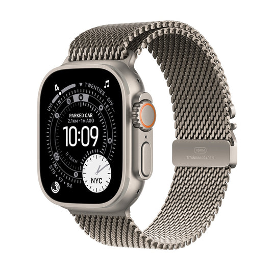 Apple Watch Ultra 3 GPS + Cellular 49mm přírodně titanové pouzdro s přírodně titanovým milánským tahem z titanu - L - istyle.work