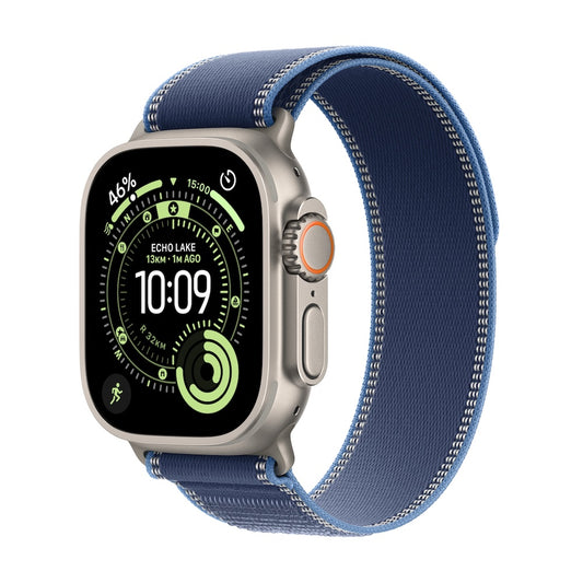 Apple Watch Ultra 3 GPS + Cellular 49mm přírodně titanové pouzdro s modře/jasně modrým trailovým tahem - M/L - istyle.work