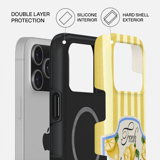 Kryt pro iPhone 17 Pro Max Burga Frizzante Tough MagSafe Case - žluté pruhy - istyle.work