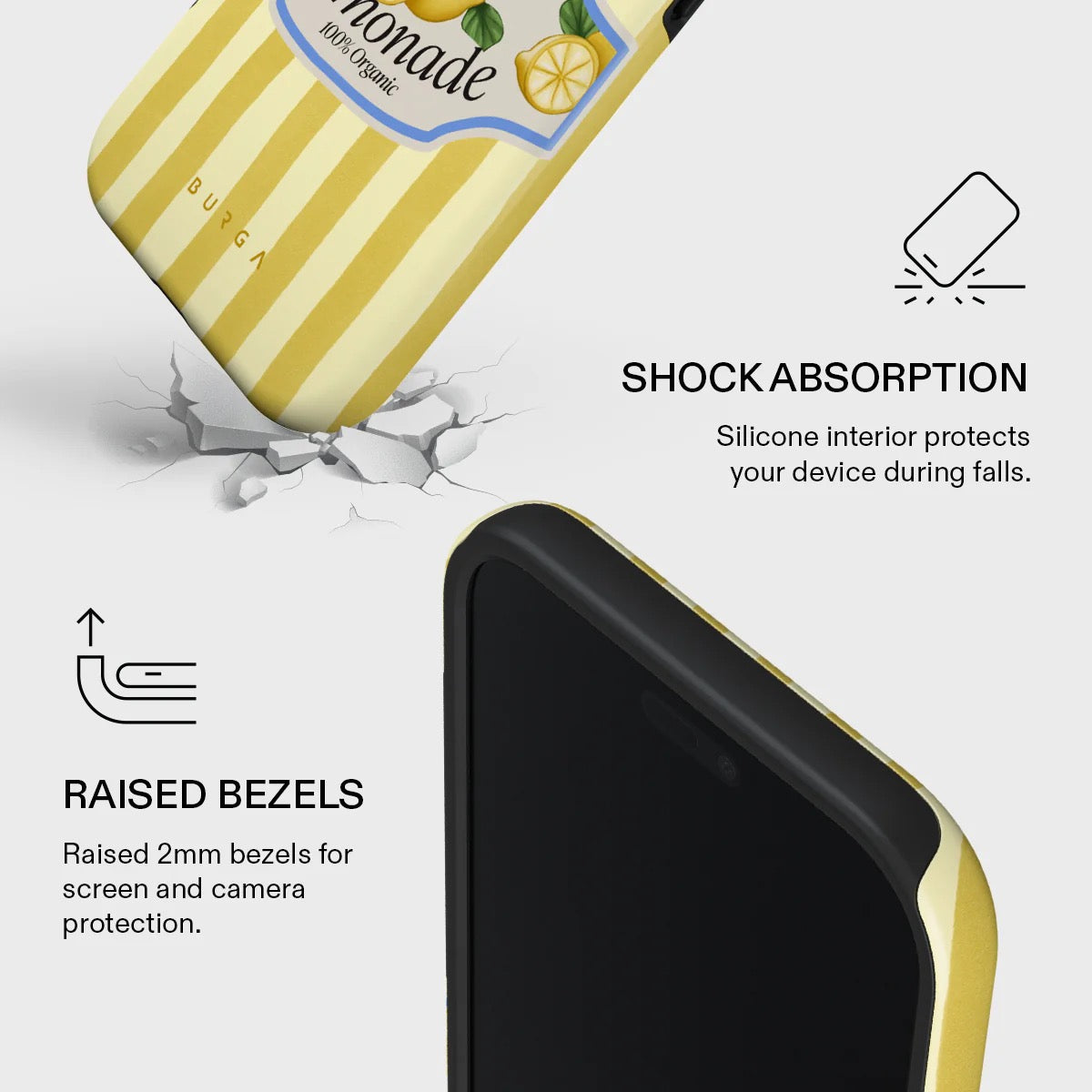 Kryt pro iPhone Air Burga Frizzante Tough MagSafe Case - žluté pruhy - istyle.work