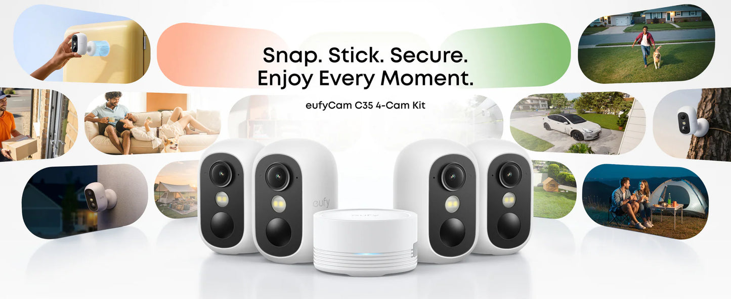 Venkovní kamera Anker eufy C35 (sada 4 ks + jednotka HomeBase Mini) - bílá