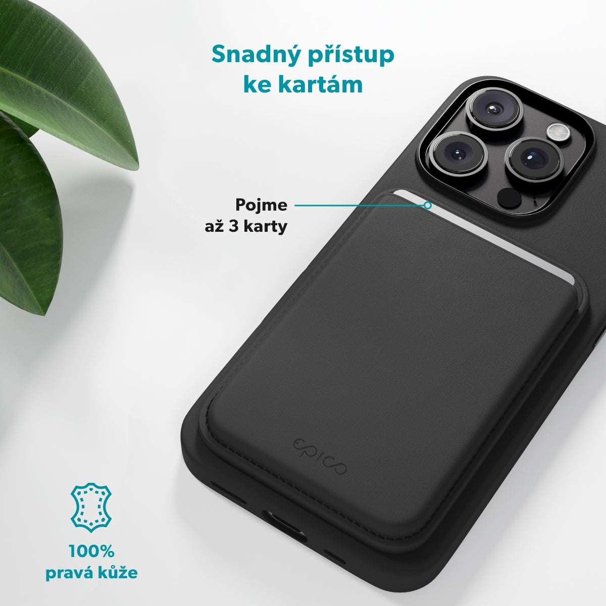 Magnetická peněženka Epico Mag+ Wallet - černá