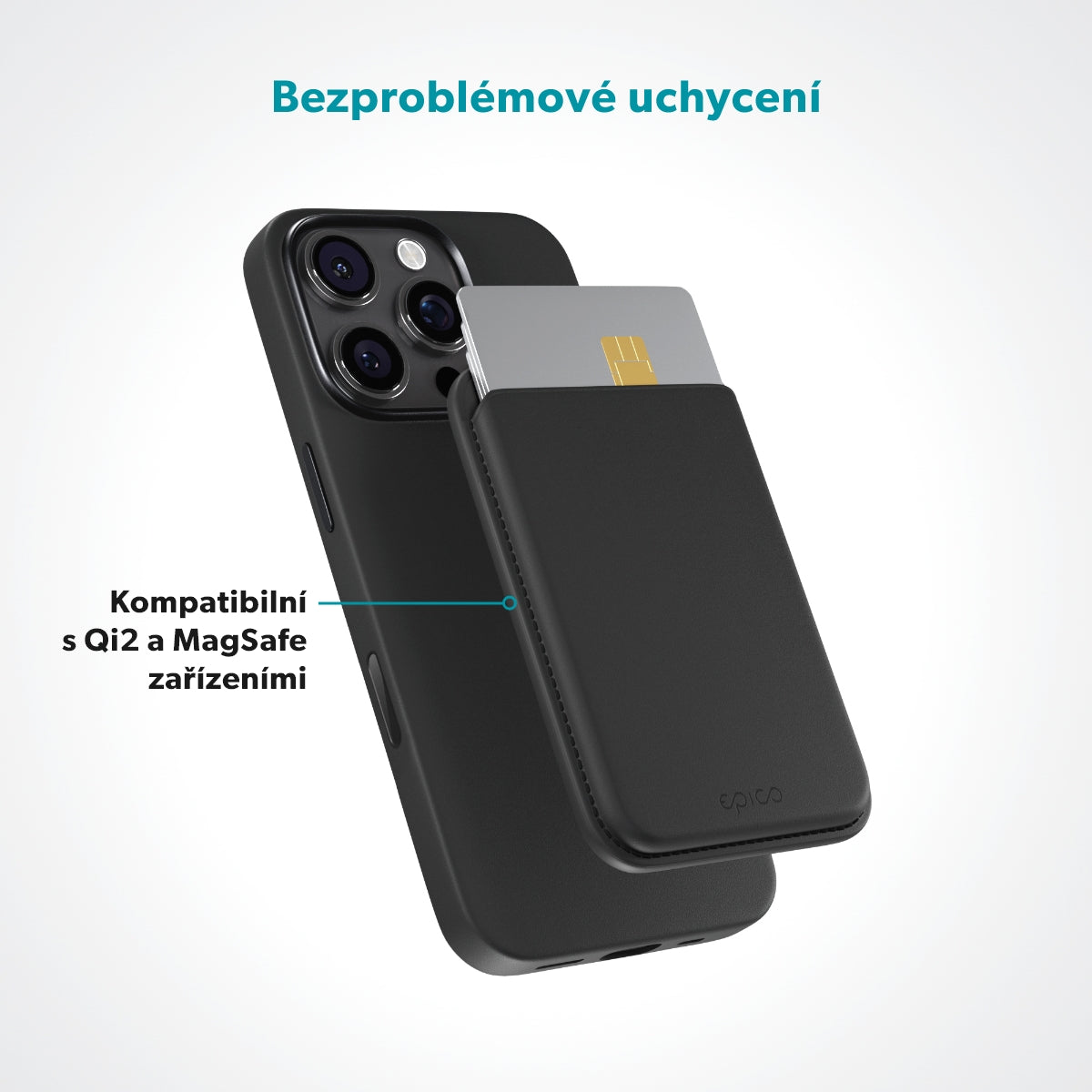 Magnetická peněženka Epico Mag+ Wallet - černá