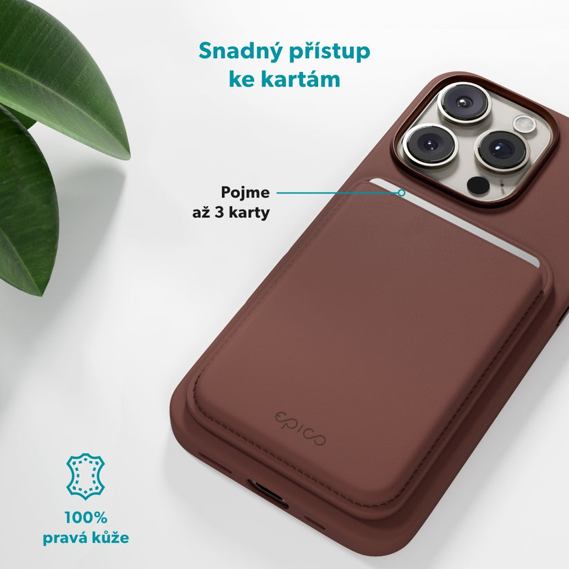 Magnetická peněženka Epico Mag+ Wallet - hnědá - istyle.work