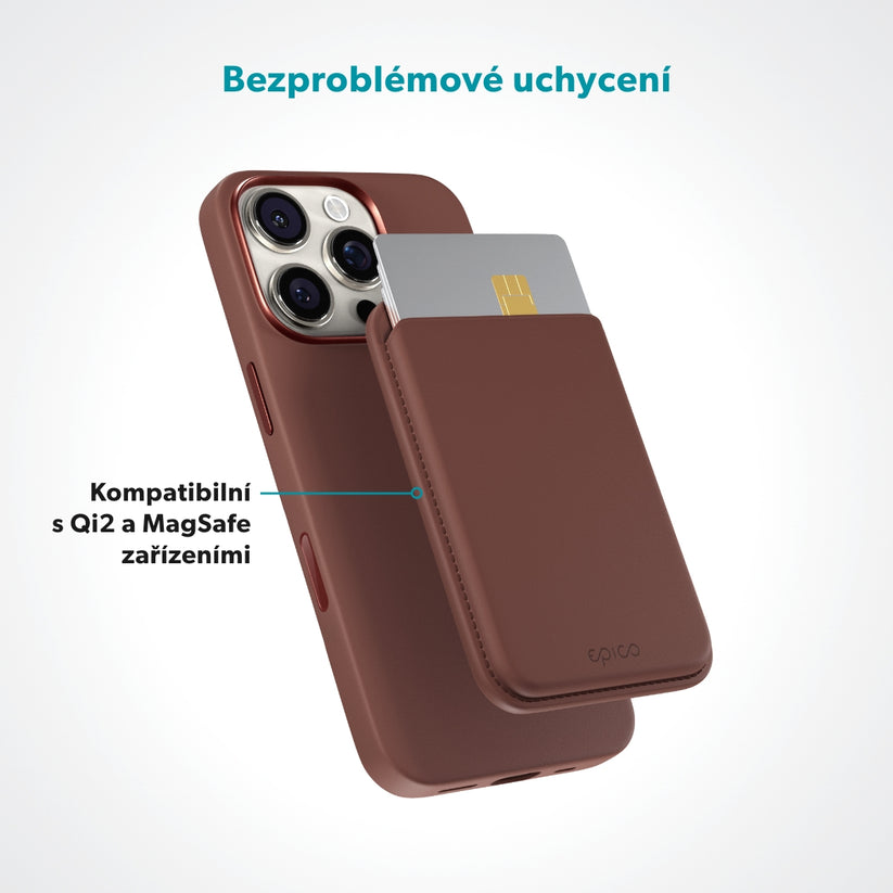 Magnetická peněženka Epico Mag+ Wallet - hnědá - istyle.work