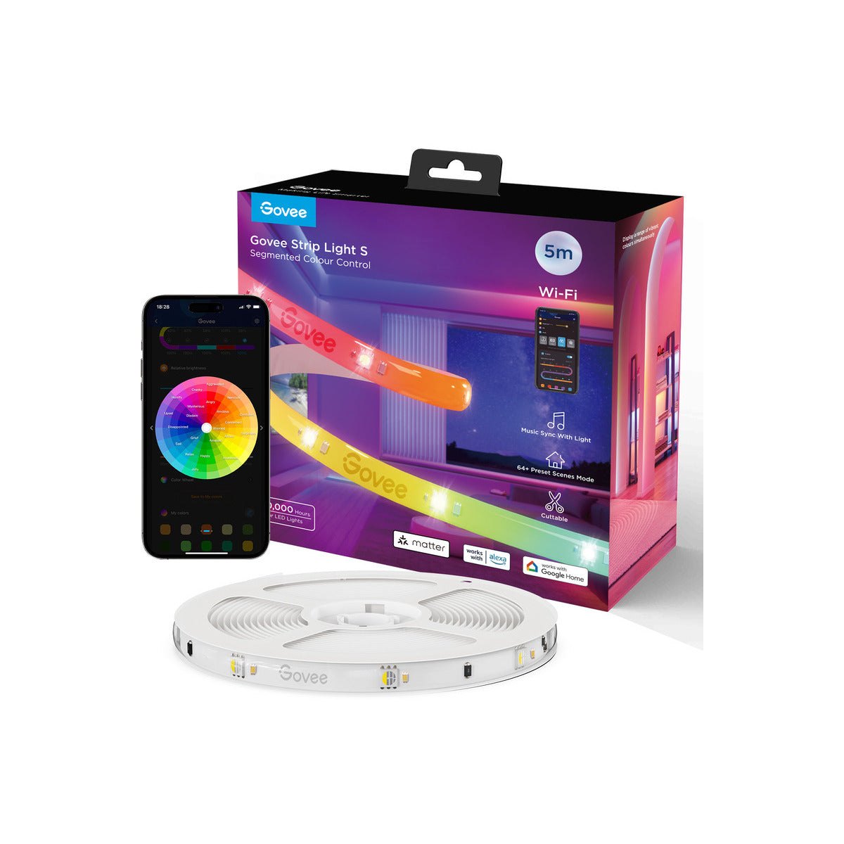 LED pásek 5 m Govee WiFi RGBICW Smart PRO