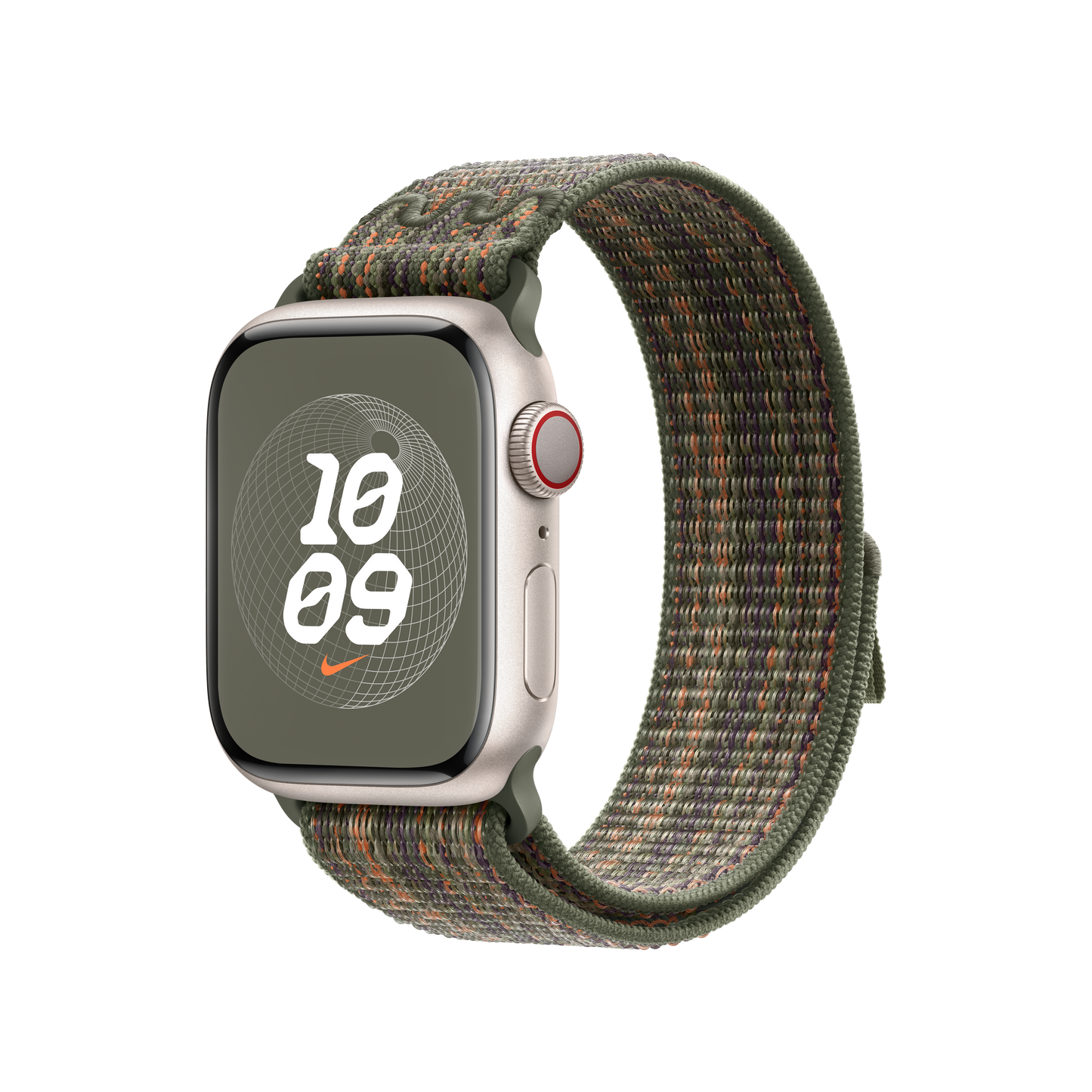 Apple Watch 38/40/41 mm sekvojově zelený / oranžový provlékací sportovní řemínek Nike - istyle.work