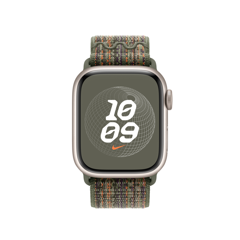 Apple Watch 38/40/41 mm sekvojově zelený / oranžový provlékací sportovní řemínek Nike - istyle.work