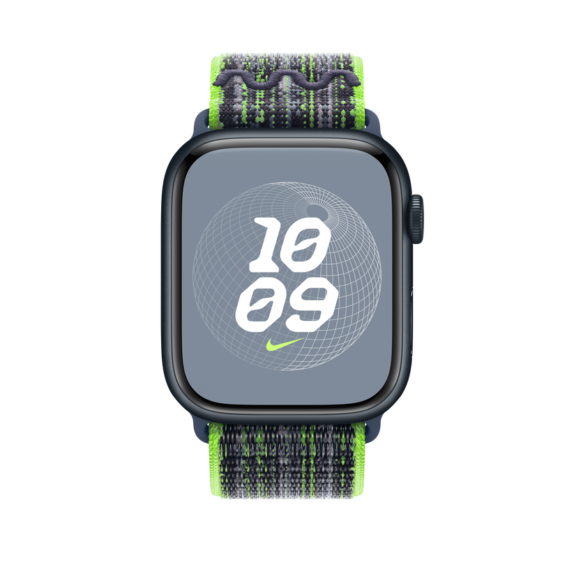 Apple Watch 42/44/45/49 mm jasně zelený / modrý provlékací sportovní řemínek Nike - istyle.work