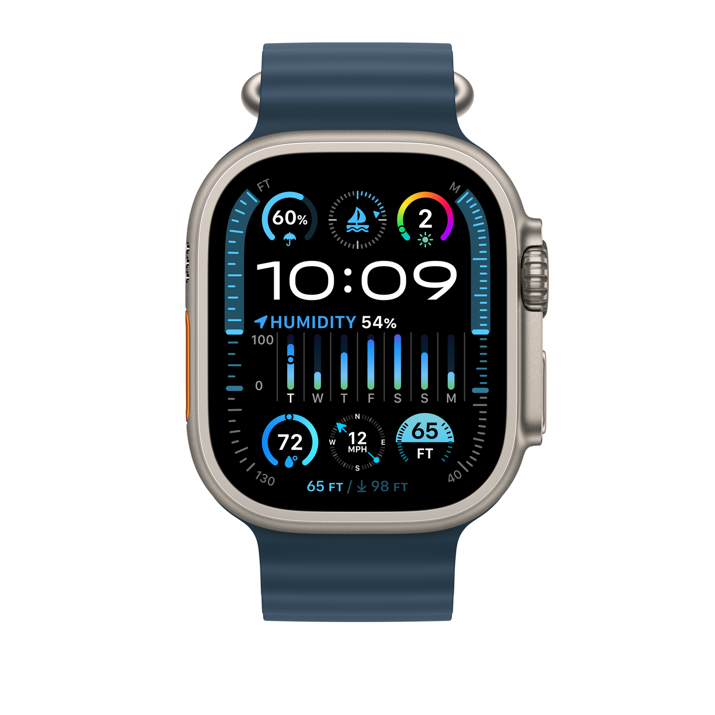 Apple Watch 44/45/49 mm modré prodloužení Oceánského řemínku - istyle.work