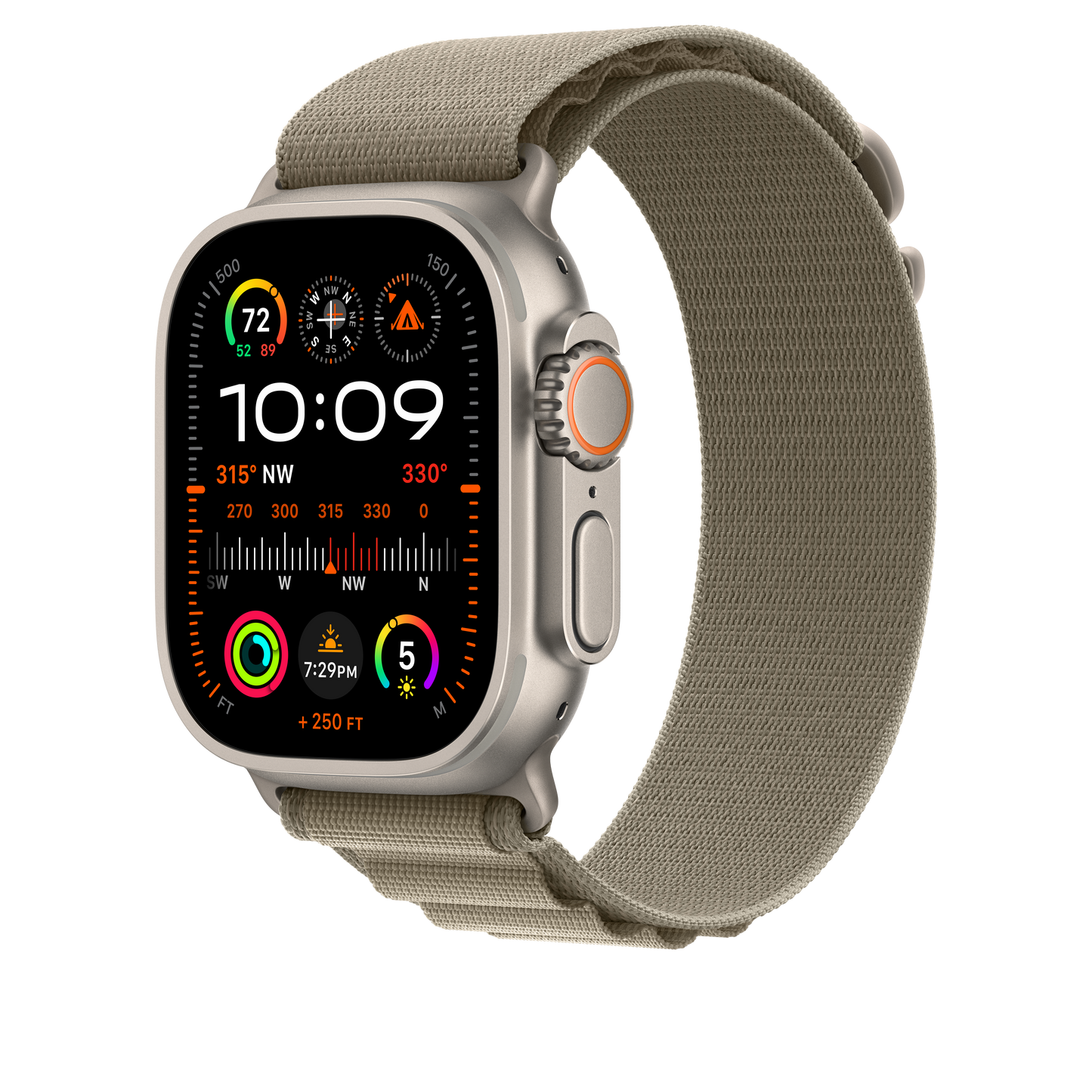 Apple Watch 44/45/49 mm olivový Alpský tah – velký - istyle.work