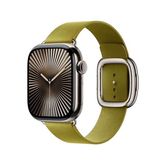 Apple Watch 38/40/41/42mm zelenožlutý řemínek s moderní přezkou – střední - istyle.work