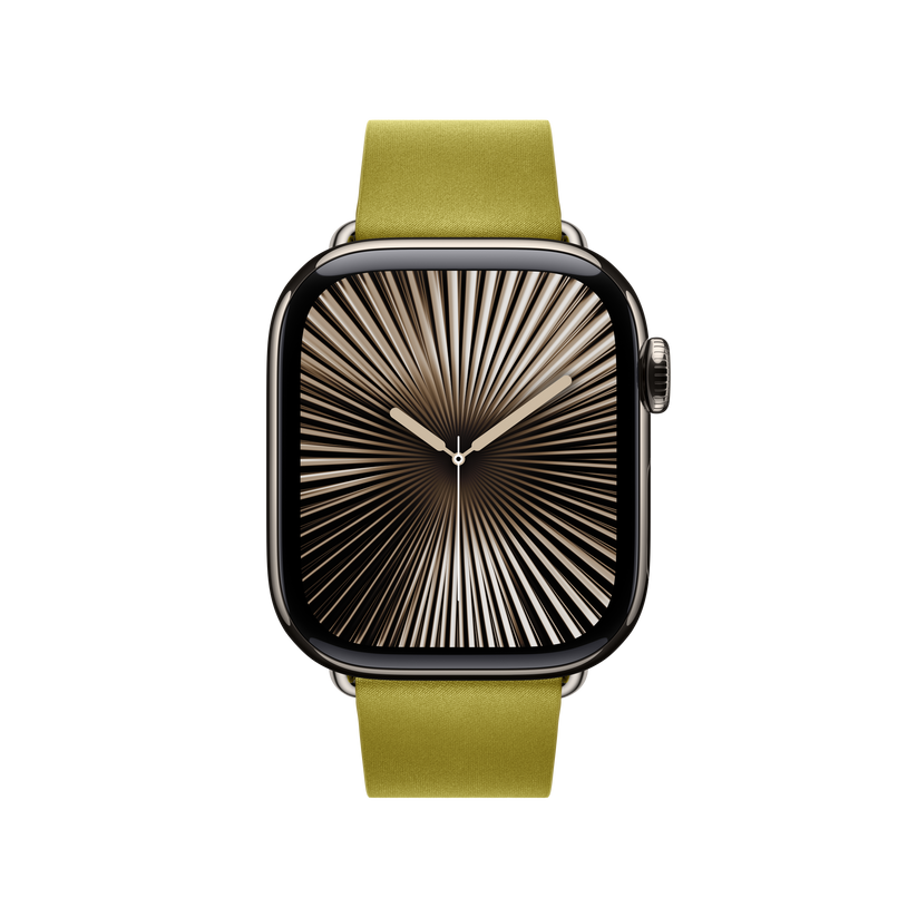 Apple Watch 38/40/41/42mm zelenožlutý řemínek s moderní přezkou – střední - istyle.work