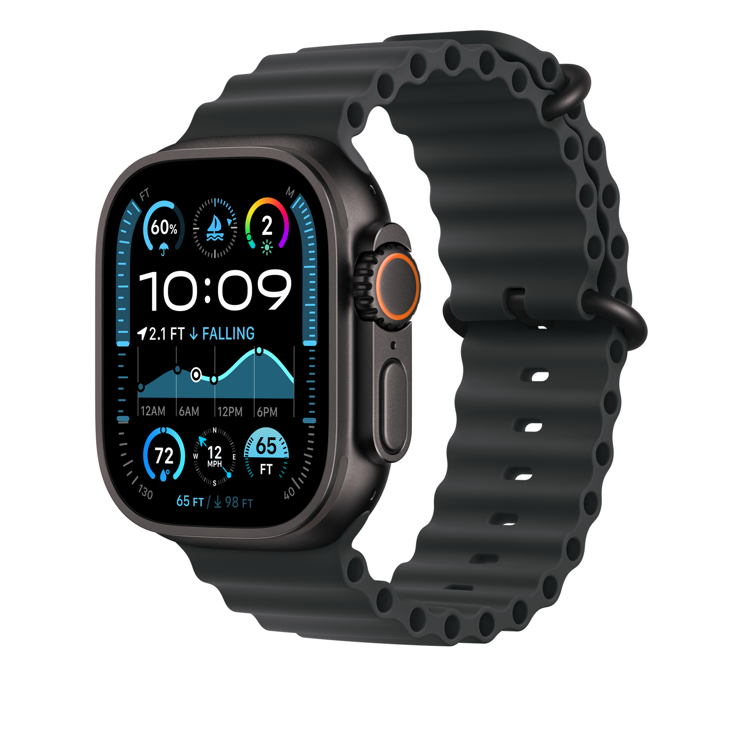 Apple Watch 44/45/46/49mm černé prodloužení Oceánského řemínku – provedení z černého titanu - istyle.work