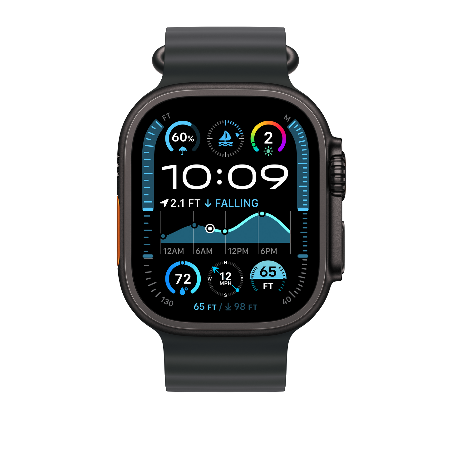 Apple Watch 44/45/46/49mm černé prodloužení Oceánského řemínku – provedení z černého titanu - istyle.work