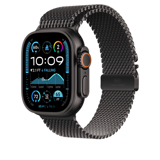 Apple Watch 44/45/46/49mm milánský tah z černého titanu – velký - istyle.work
