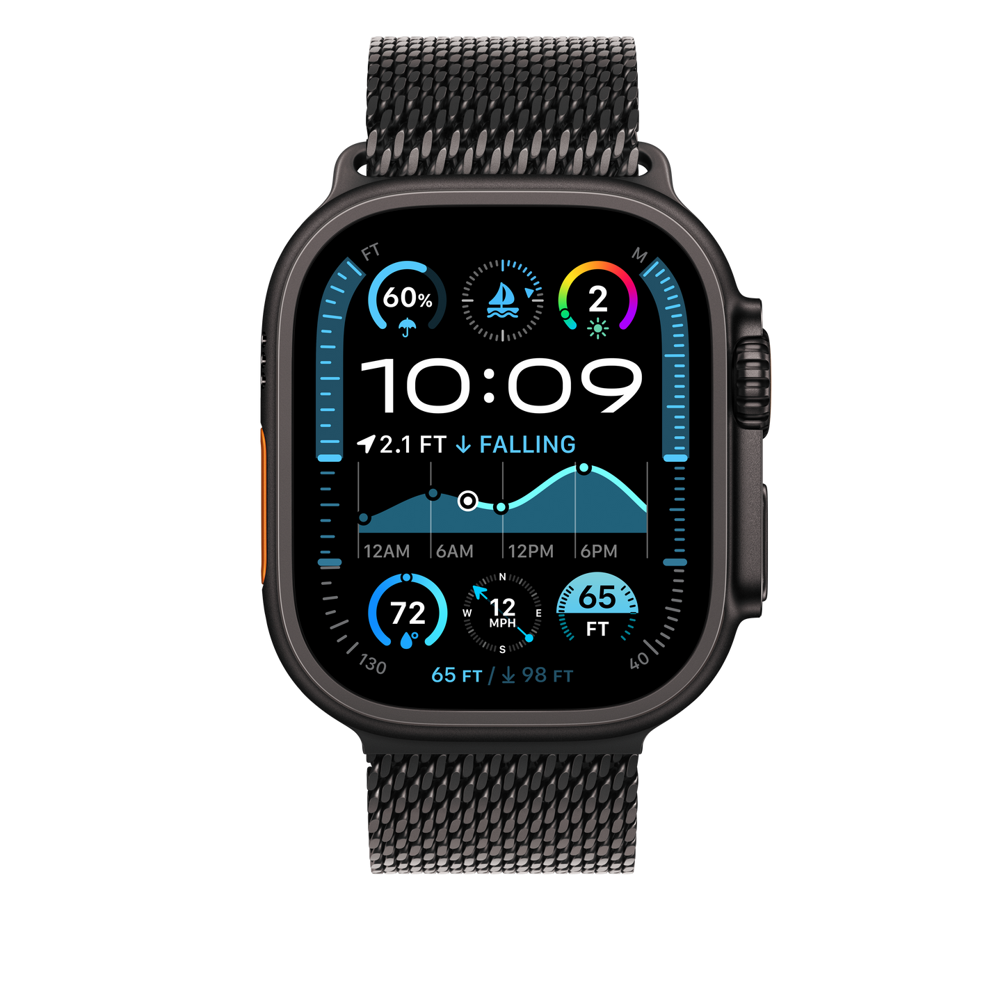 Apple Watch 44/45/46/49mm milánský tah z černého titanu – velký - istyle.work