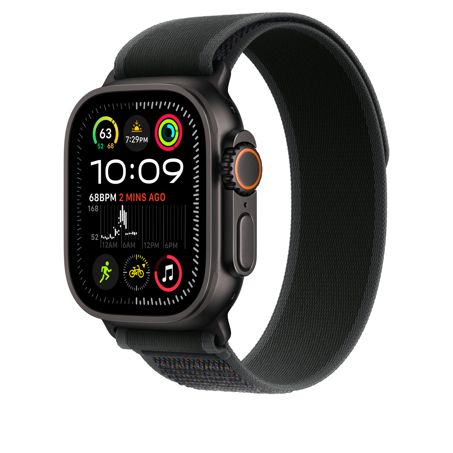 Apple Watch 44/45/46/49mm černý Trailový tah - M/L – provedení z černého titanu - istyle.work