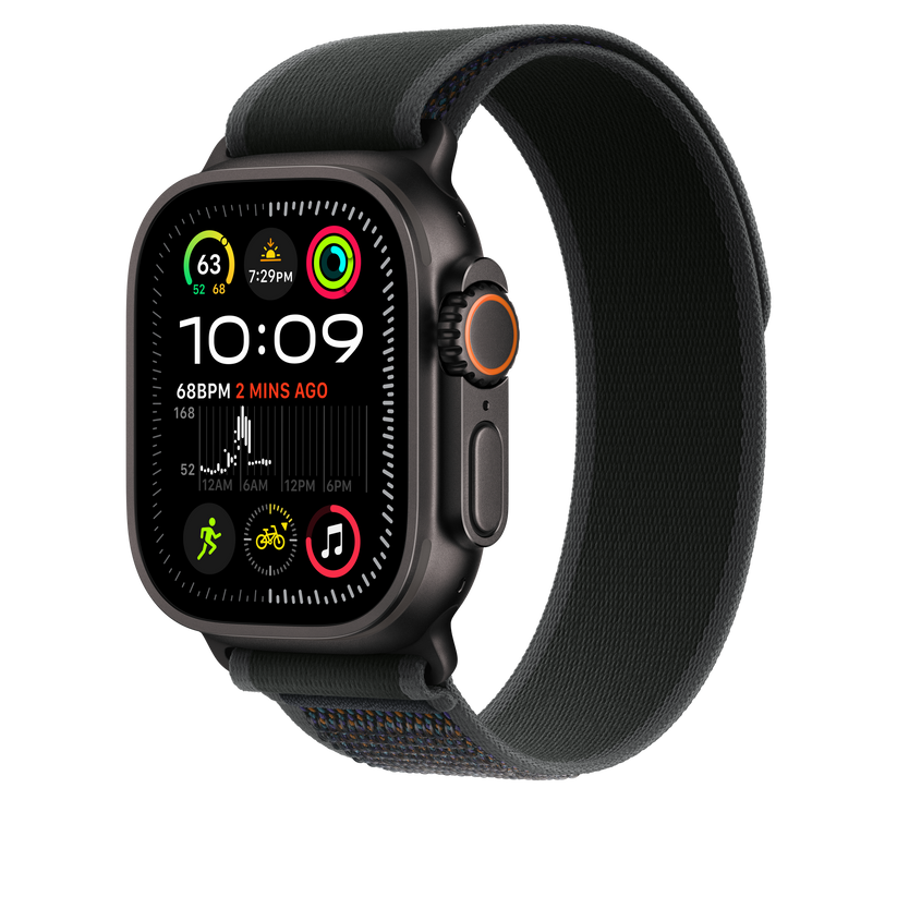 Apple Watch 44/45/46/49mm černý Trailový tah - M/L – provedení z černého titanu - istyle.work