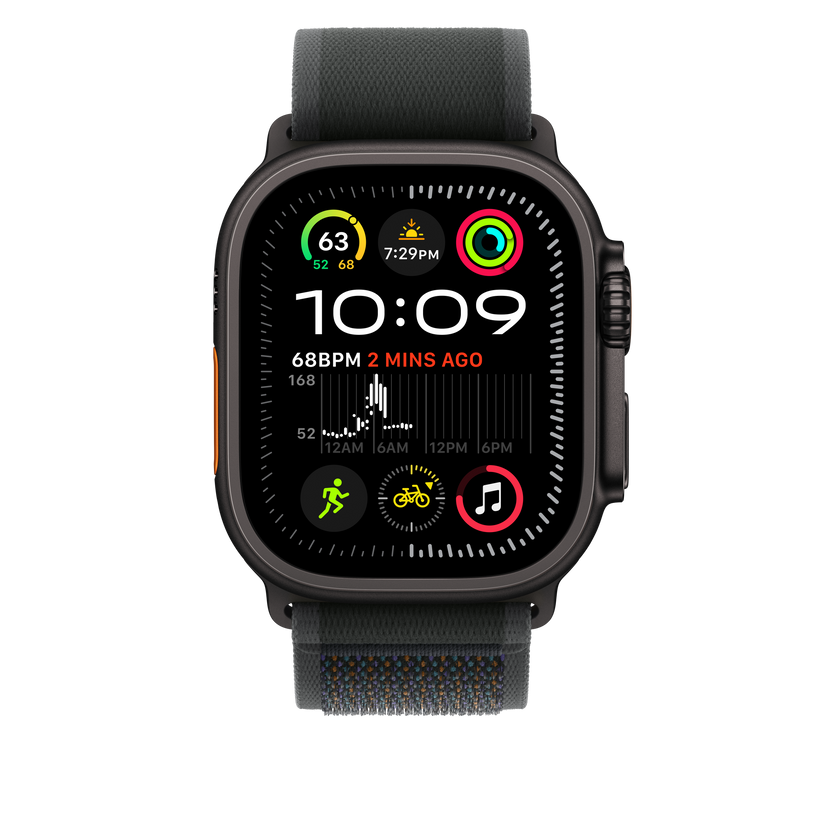 Apple Watch 44/45/46/49mm černý Trailový tah - M/L – provedení z černého titanu - istyle.work