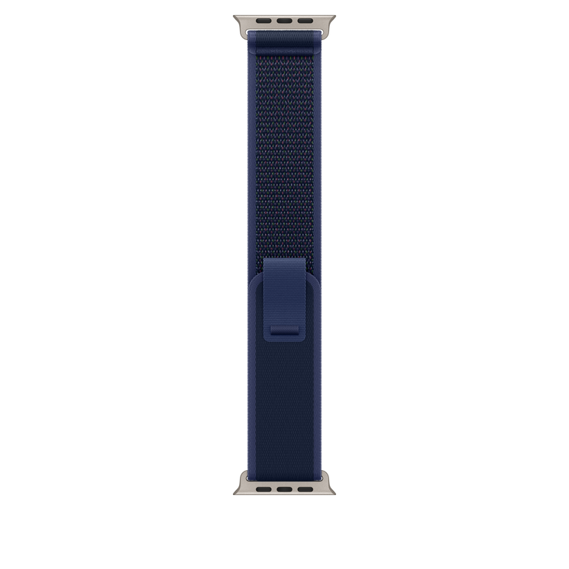 Apple Watch 44/45/46/49mm modrý Trailový tah – S/M – provedení z přírodního titanu - istyle.work