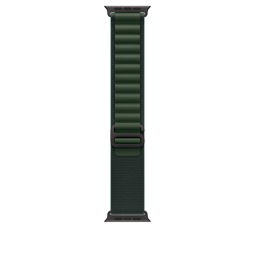 Apple Watch 44/45/46/49mm tmavě zelený Alpský tah – malý – provedení z černého titanu - istyle.work