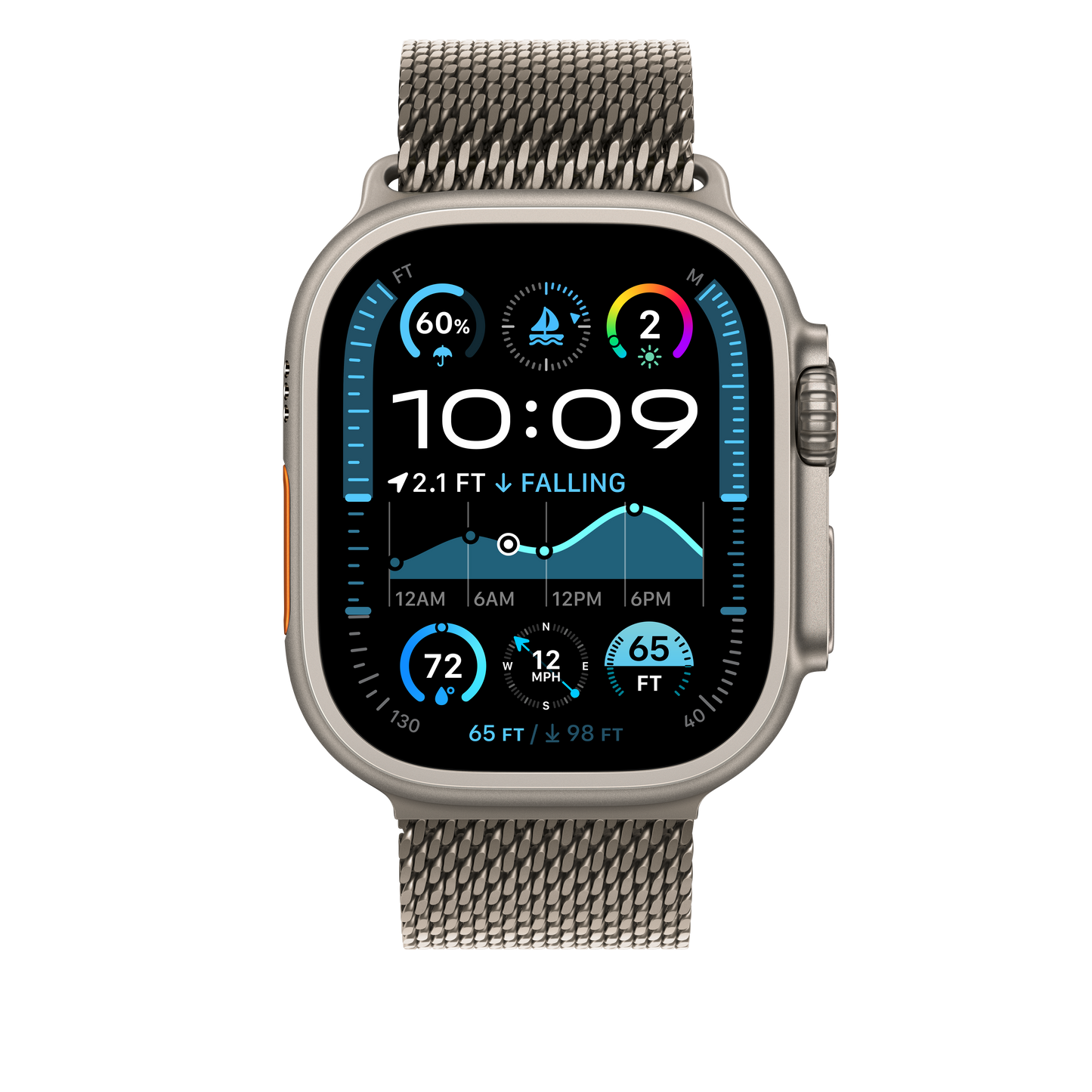 Apple Watch 44/45/46/49mm milánský tah z přírodního titanu – malý - istyle.work