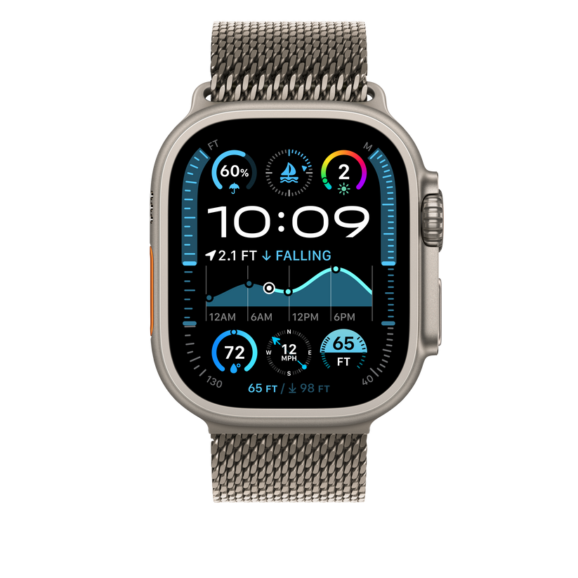 Apple Watch 44/45/46/49mm milánský tah z přírodního titanu – malý - istyle.work