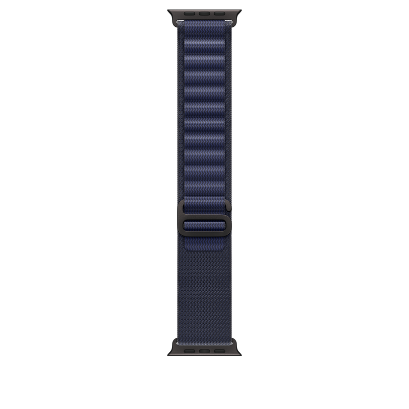 Apple Watch 44/45/46/49mm námořnicky modrý Alpský tah – velký – provedení z černého titanu - istyle.work