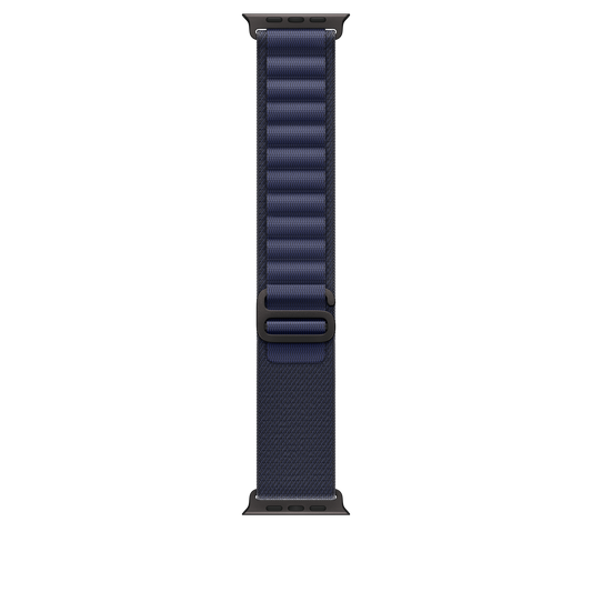 Apple Watch 44/45/46/49mm námořnicky modrý Alpský tah – velký – provedení z černého titanu - istyle.work