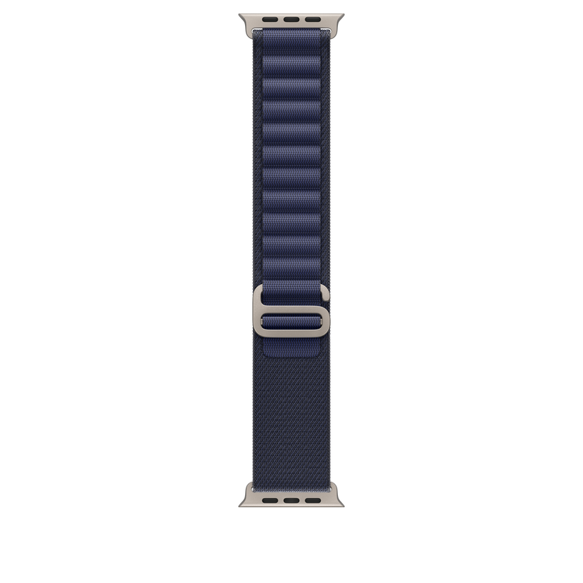 Apple Watch 44/45/46/49mm námořnicky modrý Alpský tah – velký – provedení z přírodního titanu - istyle.work