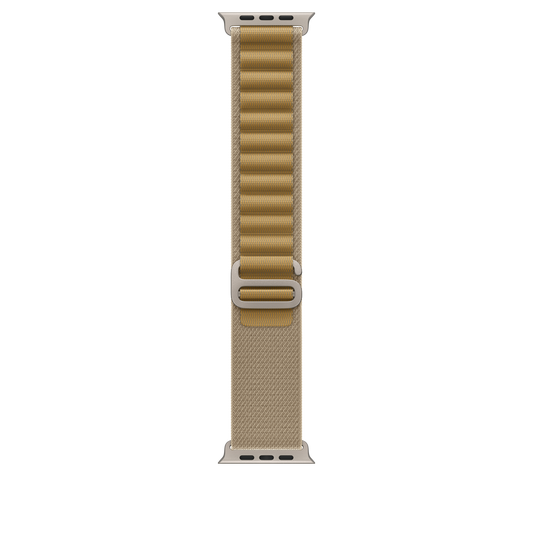 Apple Watch 44/45/46/49mm žlutohnědý Alpský tah – velký – provedení z přírodního titanu - istyle.work