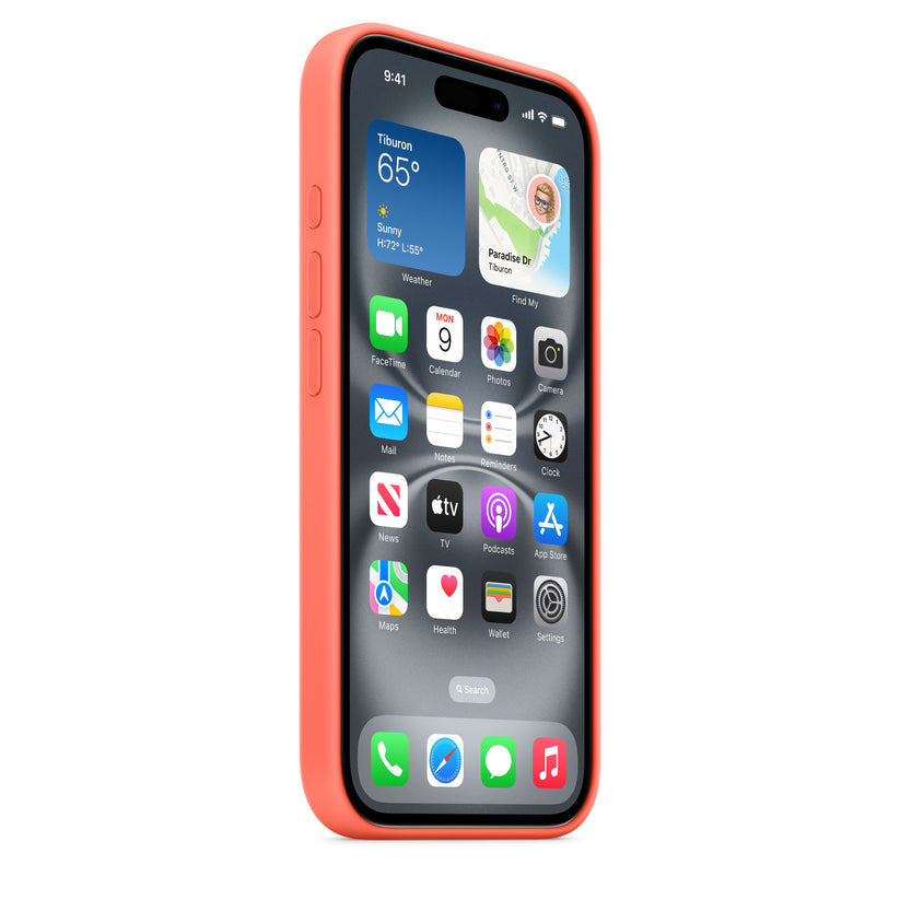 Apple silikonový kryt s MagSafe na iPhone 16 – mandarinkový - istyle.work