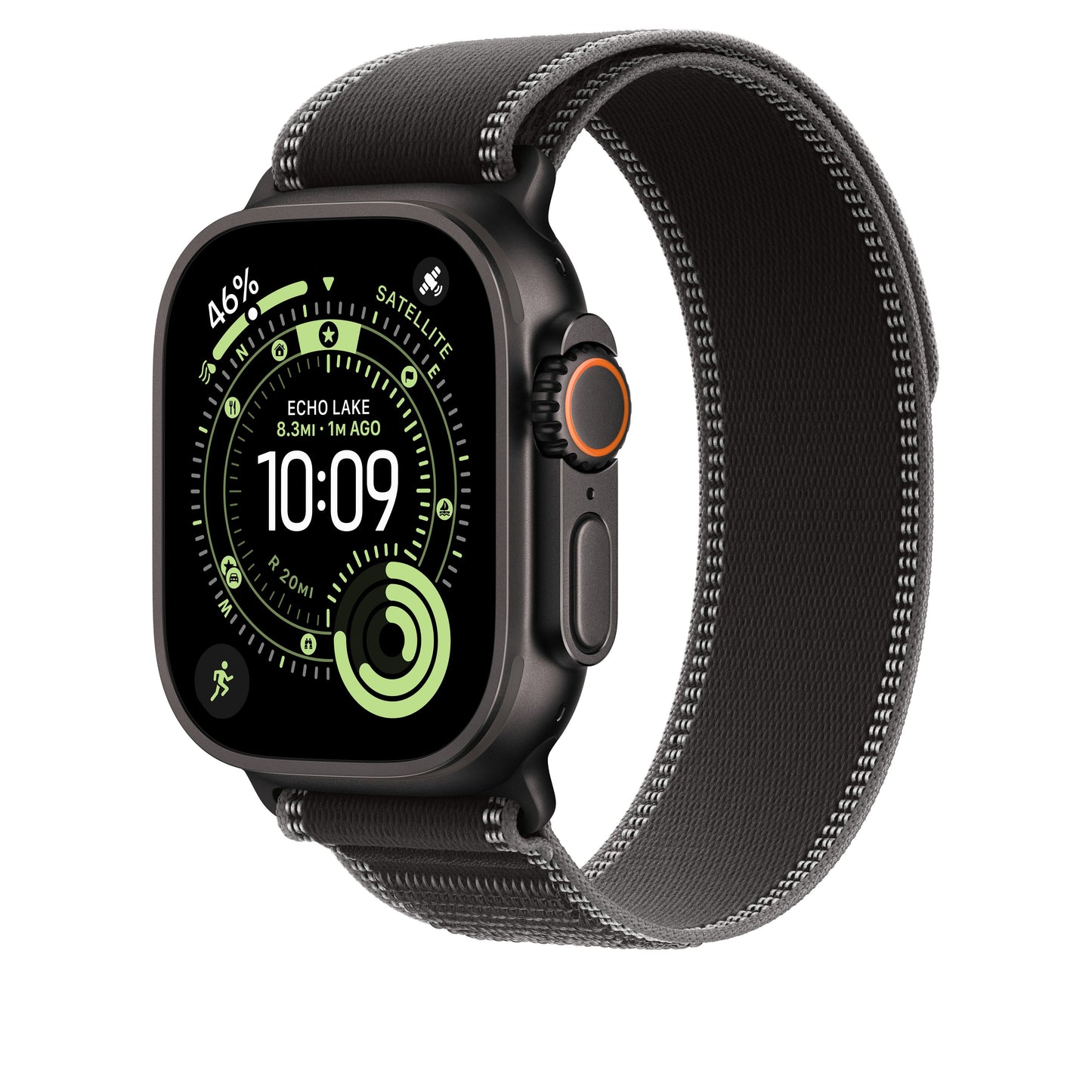 Řemínek pro Apple Watch 44/45/46/49 mm Apple černý/uhlový Trailový tah - M/L - provedení z černého titanu - istyle.work