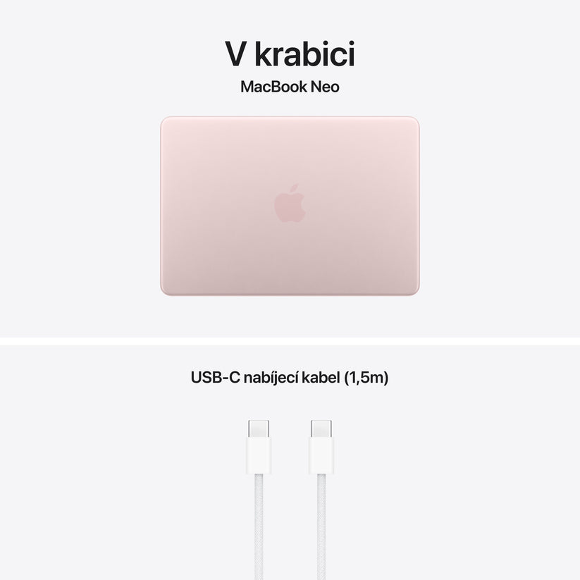 MacBook Neo 13", Apple A18 Pro čip, 6jádrové CPU, 5jádrové GPU, 8 GB, 512GB SSD, INT, Touch ID - ruměný - istyle.work