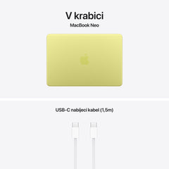 MacBook Neo 13", Apple A18 Pro čip, 6jádrové CPU, 5jádrové GPU, 8 GB, 512GB SSD, INT, Touch ID – citrusově žlutý - istyle.work