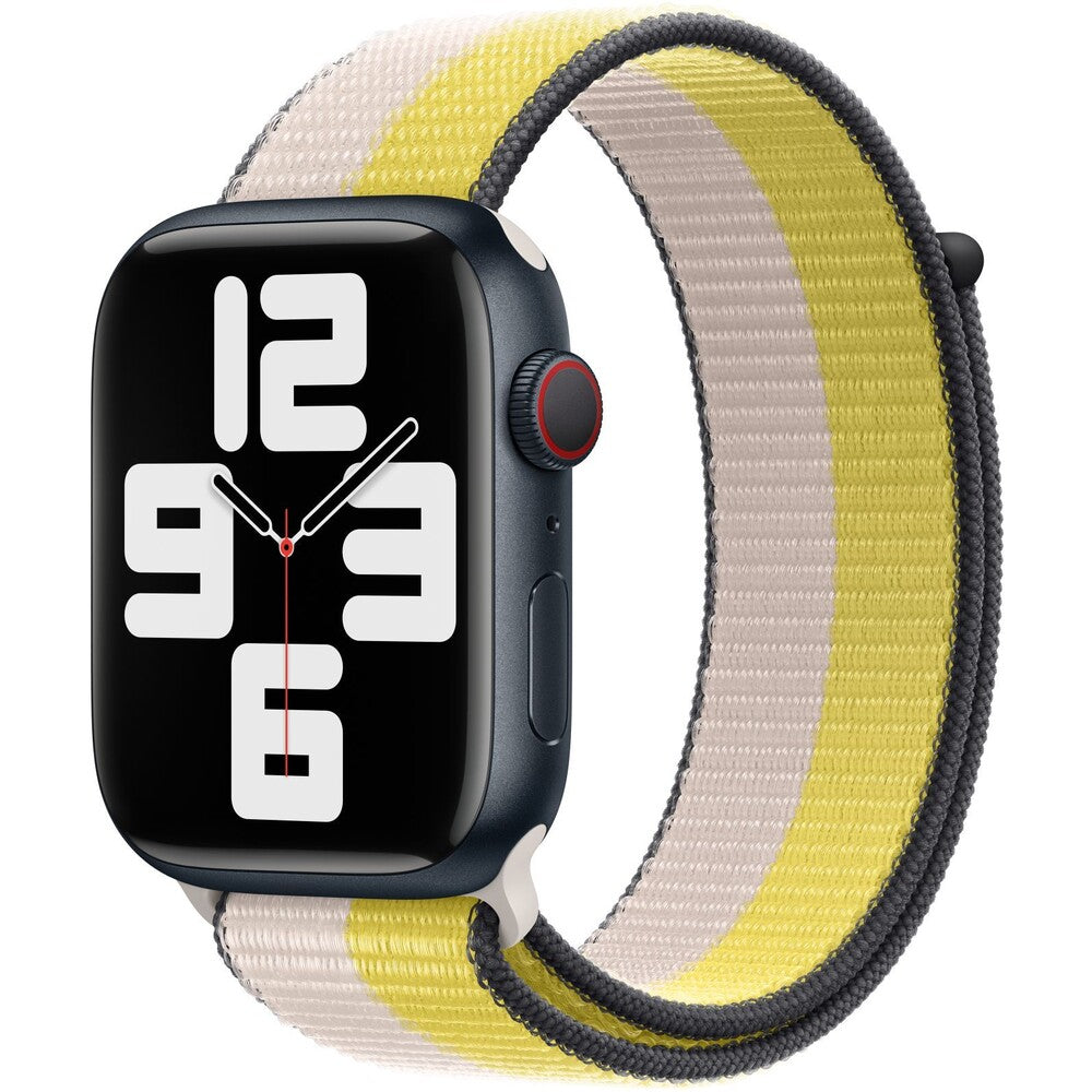 Apple Watch 42/44/45/49 mm ovesně bílý / citronově žlutý provlékací sportovní řemínek