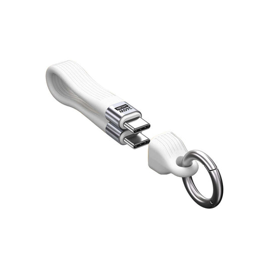 USB-C kabel s karabinou Mobile Origin CB17 240 W, 40 Gb/s, 8K – bílý