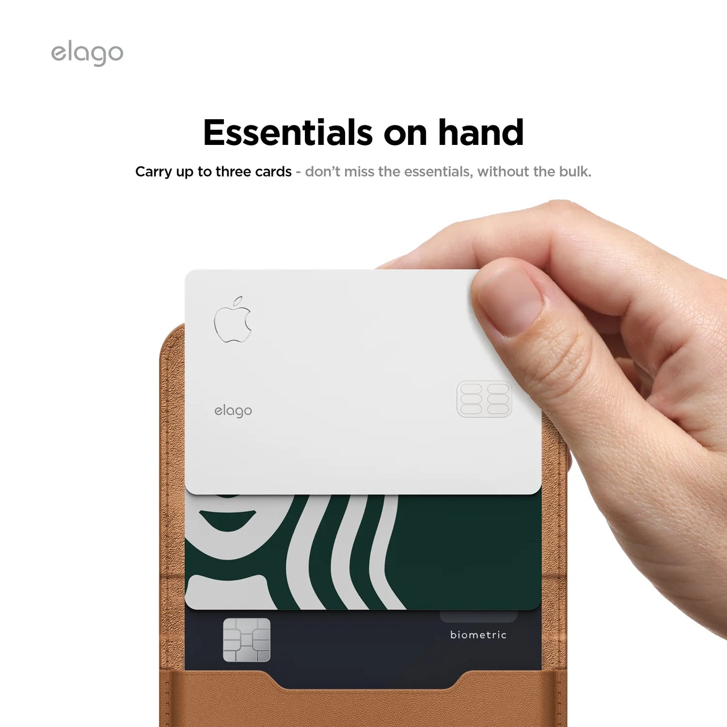 MagSafe peněženka Elago Magnetic Leather Card Holder - šedohnědá