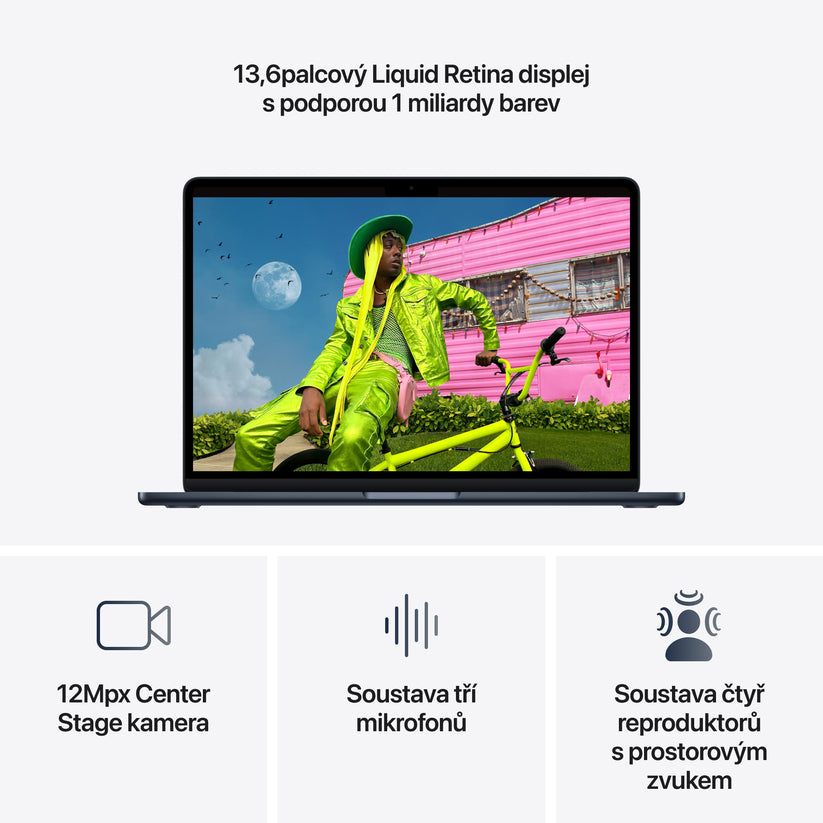 MacBook Air 13", Apple M5 čip, 10jádrové CPU, 10jádrové GPU, 16 GB, 2TB SSD, CZ - temně inkoustová