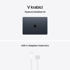 MacBook Air 13", Apple M5 čip, 10jádrové CPU, 8jádrové GPU, 16 GB, 512GB SSD, INT - temně inkoustová - istyle.work