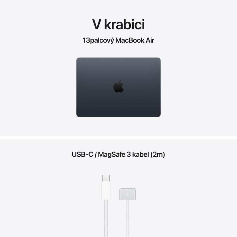 MacBook Air 13", Apple M5 čip, 10jádrové CPU, 8jádrové GPU, 16 GB, 512GB SSD, INT - temně inkoustová - istyle.work