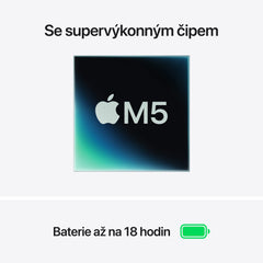 MacBook Air 13", Apple M5 čip, 10jádrové CPU, 10jádrové GPU, 32 GB, 2TB SSD, CZ - stříbrná - istyle.work